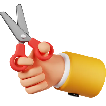 Hand Holding Scissor  3D Icon