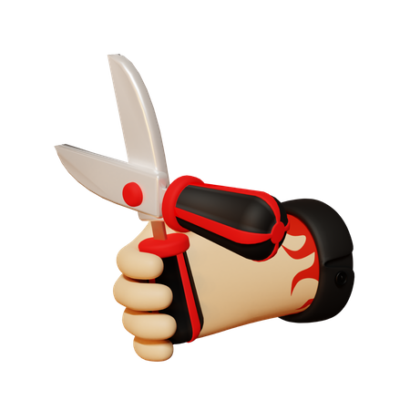 Hand holding scissor  3D Illustration