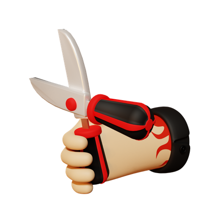 Hand holding scissor  3D Illustration