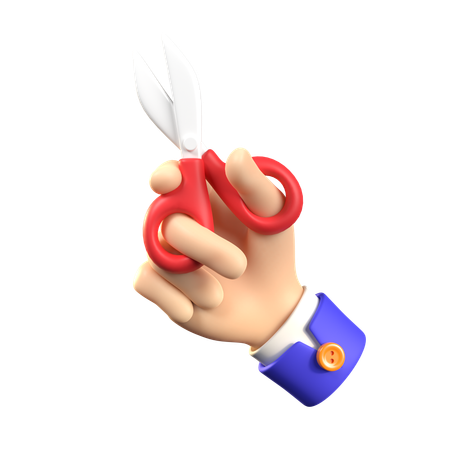 Hand Holding Scissors  3D Icon