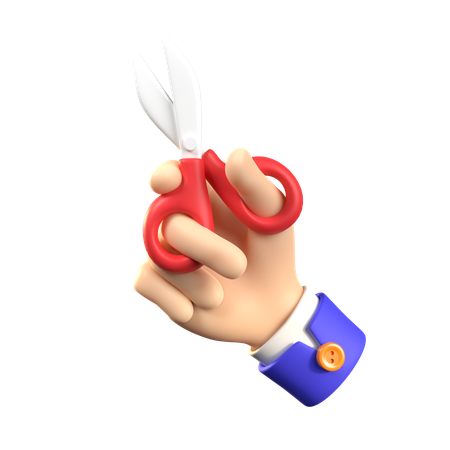 Hand Holding Scissors  3D Icon
