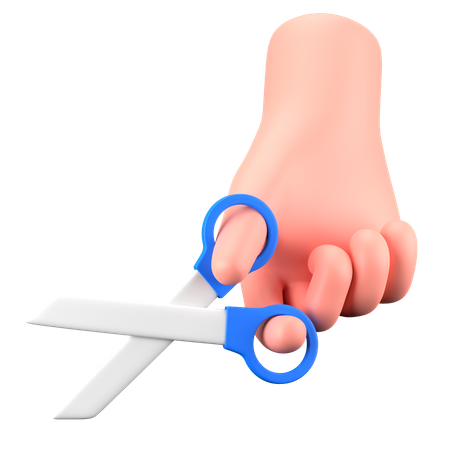 Hand Holding scissors  3D Icon