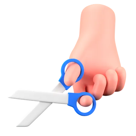 Hand Holding scissors  3D Icon