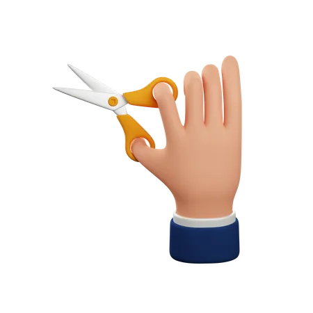 Hand Holding Scissors  3D Icon
