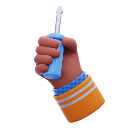 Hand holding screwdriver  3D Icon