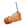 hand holding screwdriver 3d logo