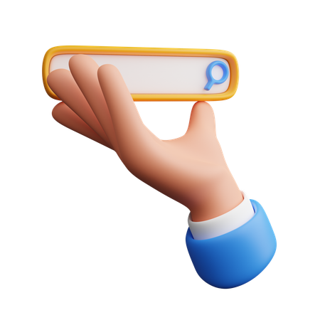 検索バーを持つ手  3D Icon