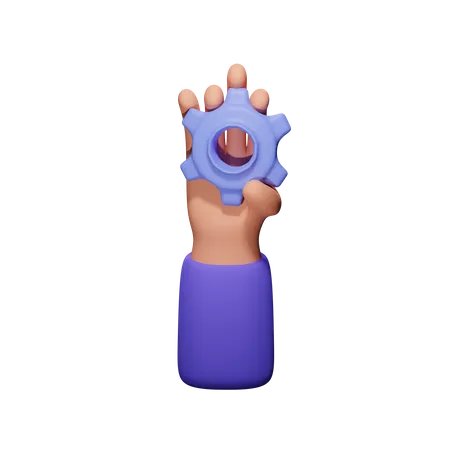 Hand Holding Setting  3D Icon