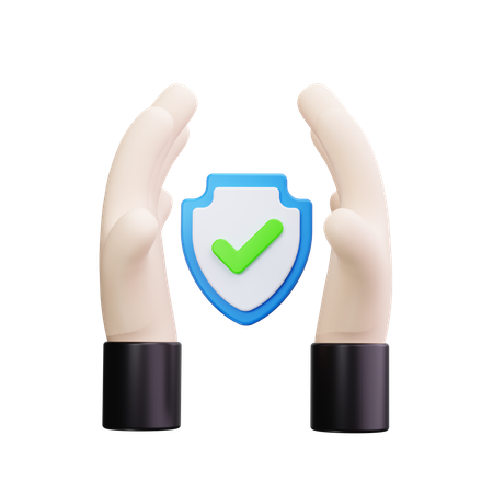 Hand Holding Shield  3D Icon