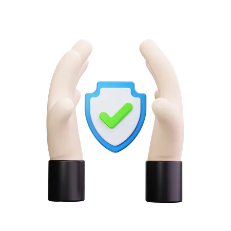 Hand Holding Shield  3D Icon