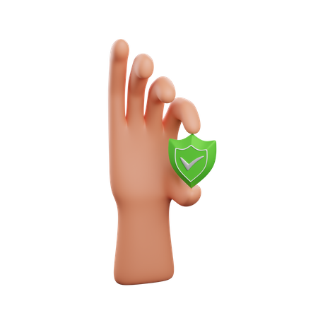 Hand Holding Shield  3D Icon