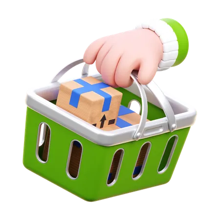 Hand Holding Shopping  3D Icon