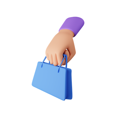 Hand Holding Shopping Bag  3D Icon