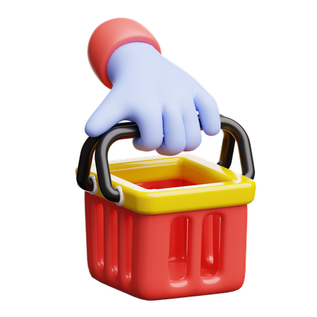 손을 잡고 쇼핑 바구니  3D Icon