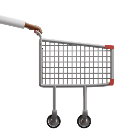 Hand Holding Shopping Cart  3D Icon