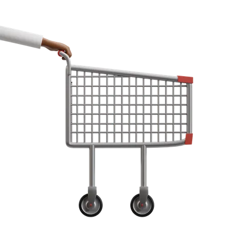 Hand Holding Shopping Cart  3D Icon