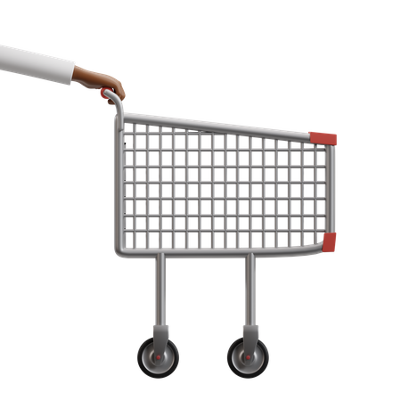 Hand Holding Shopping Cart 3D Icon