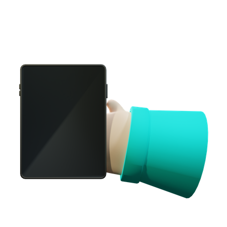 Hand Holding Smart tablet  3D Illustration