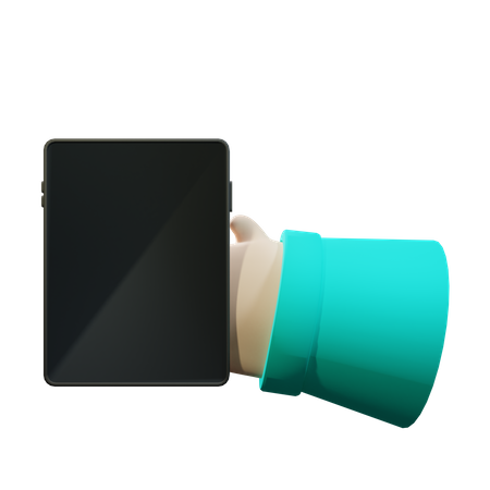 Hand Holding Smart tablet 3D Illustration