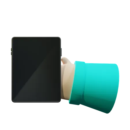 Hand Holding Smart tablet 3D Illustration