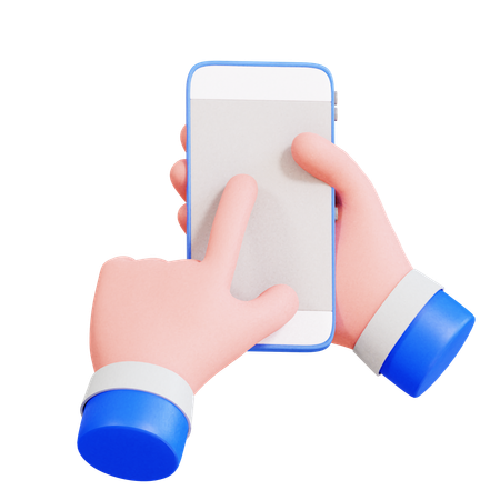 Hand Holding Smartphone  3D Icon