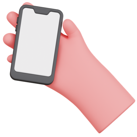 Hand Holding Smartphone  3D Icon