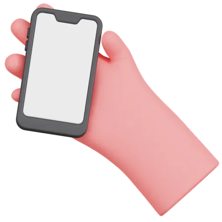 Hand Holding Smartphone  3D Icon