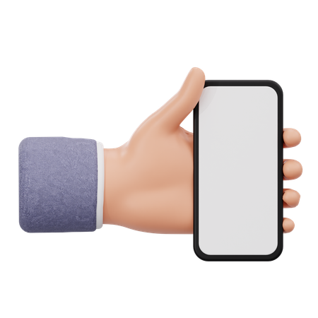 Hand Holding Smartphone  3D Icon