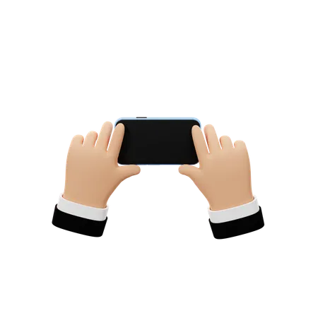 Hand Holding Smartphone  3D Icon