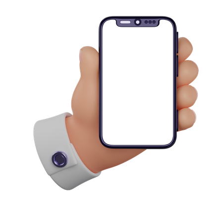 Hand Holding Smartphone  3D Icon