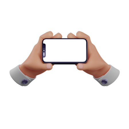 Hand Holding Smartphone  3D Icon