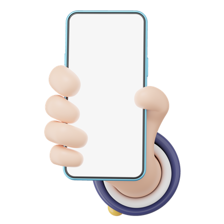 Hand Holding Smartphone  3D Icon