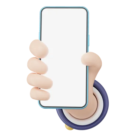 Hand Holding Smartphone  3D Icon