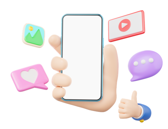 Hand Holding Smartphone  3D Icon