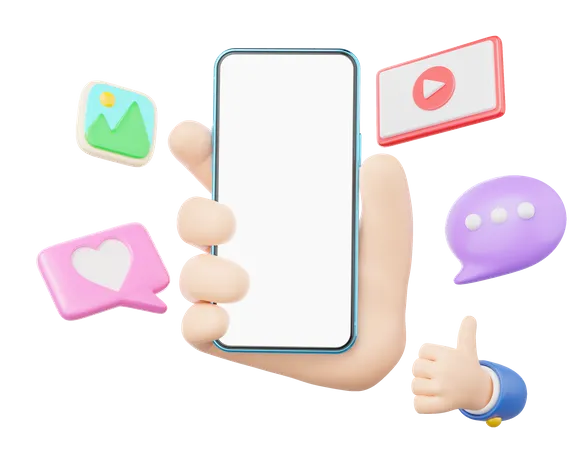 Hand Holding Smartphone  3D Icon