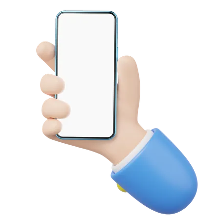 Hand Holding Smartphone  3D Icon