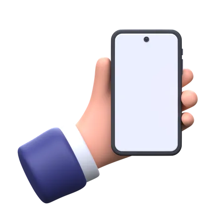 Hand holding smartphone  3D Icon