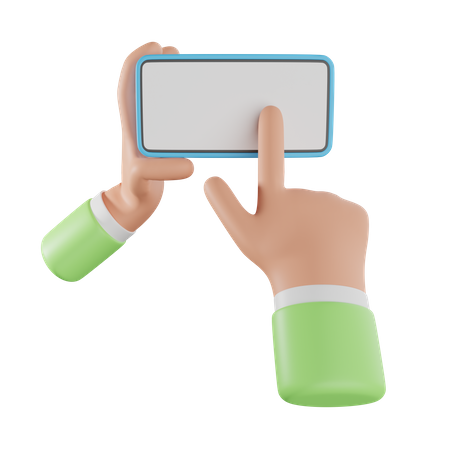 Hand Holding Smartphone  3D Icon