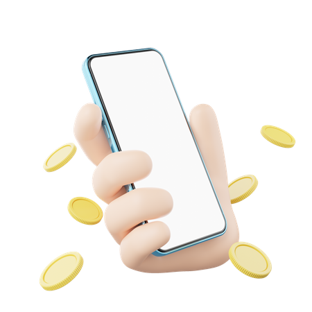 Hand Holding Smartphone  3D Icon