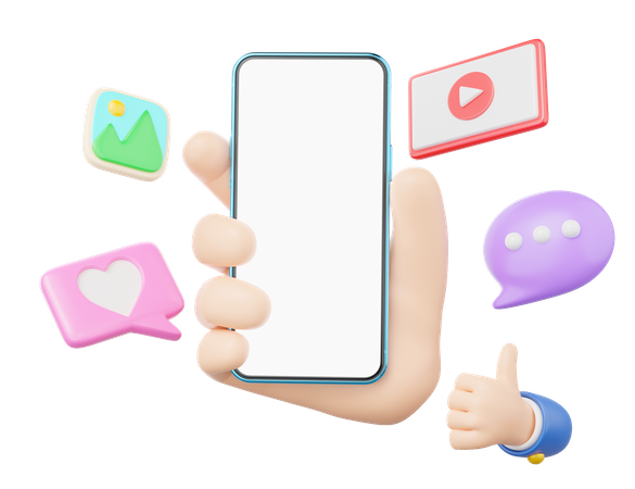 Hand Holding Smartphone  3D Icon