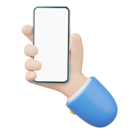 Hand Holding Smartphone  3D Icon