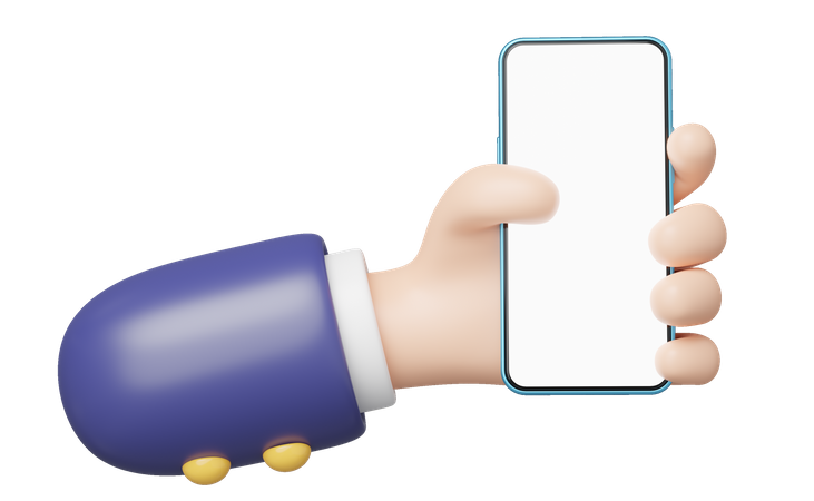 Hand Holding Smartphone  3D Icon