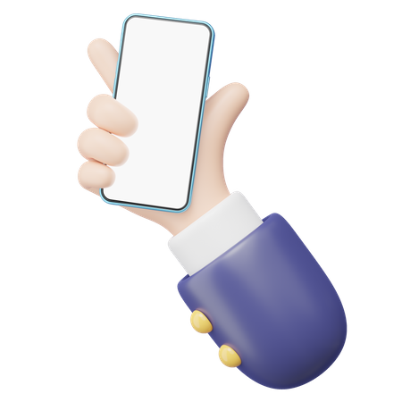 Hand Holding Smartphone  3D Icon