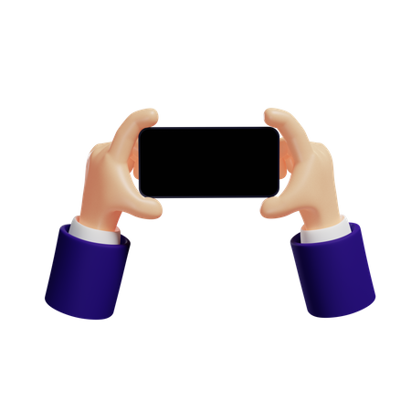 Hand holding smartphone  3D Illustration