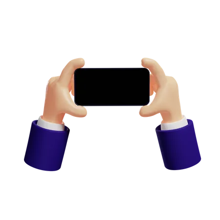 Hand holding smartphone  3D Illustration