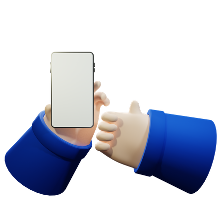 Hand holding smartphone  3D Illustration