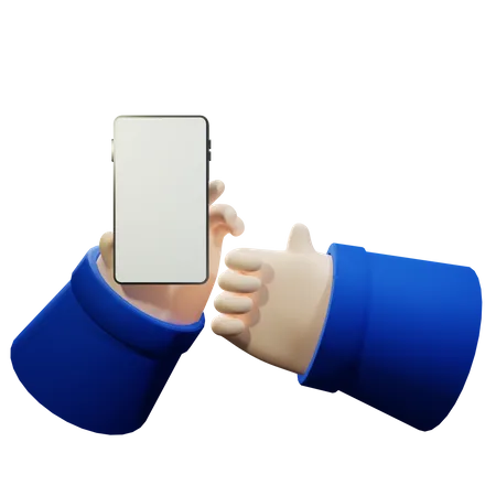 Hand holding smartphone  3D Illustration