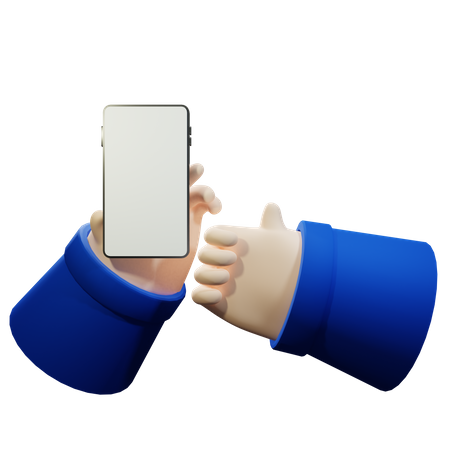 Hand holding smartphone 3D Illustration