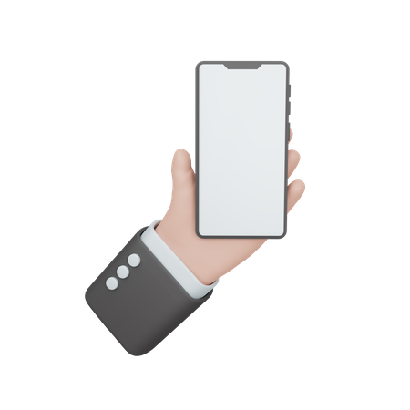 Hand holding smartphone 3D Illustration