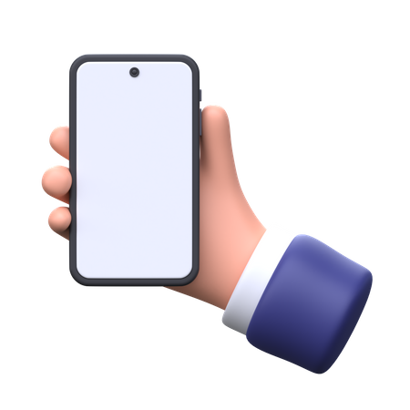 Hand holding smartphone  3D Icon